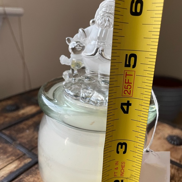 Vintage Crystal Glass Santa White Candle - Picture 5 of 5